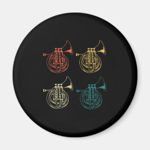 Retro-Frenchhorn-Instrument Geschenk Musikhorn Magnet