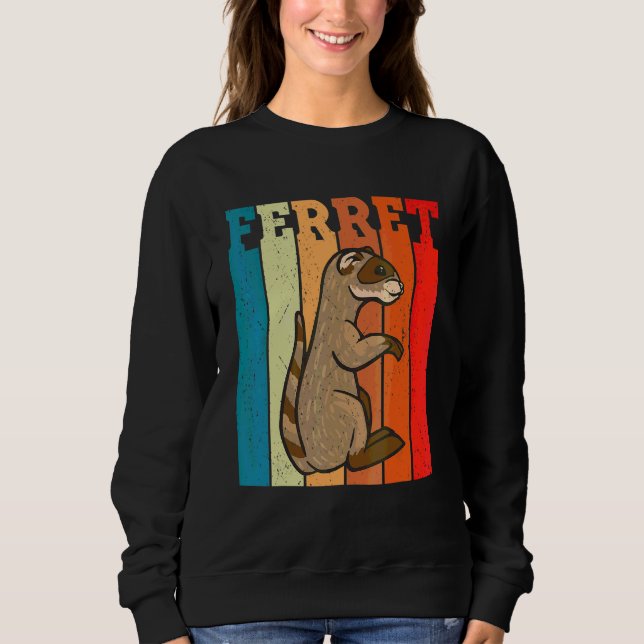 Retro-Frettchen Tier  Frettchen  Haustier Sweatshirt (Vorderseite)