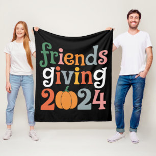 Retro Freunde geben 2024 Erntedankfest Herbst Fleecedecke