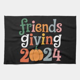 Retro Freunde geben 2024 Erntedankfest Herbst Geschirrtuch