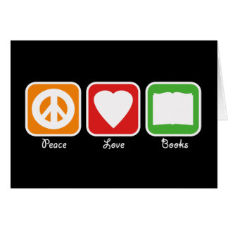 Retro Frieden, Liebe, Buch-Karte