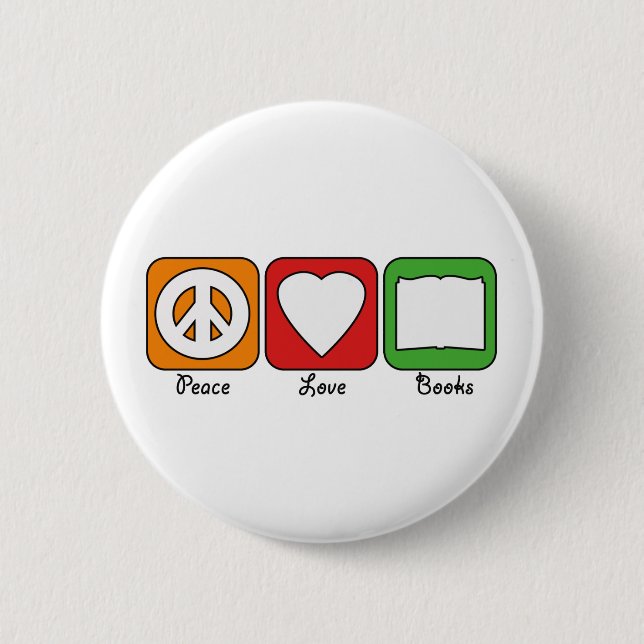 Retro Frieden, Liebe, bucht (Dunkelheits-) Knopf Button (Vorderseite)