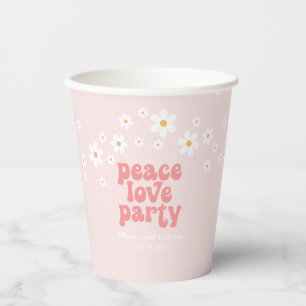 Retro-Frieden-Liebe-Party Boho-Gackel-Geburtstag-R Pappbecher