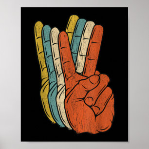 Retro-Frieden Vintage 60er 70er Hippie Poster