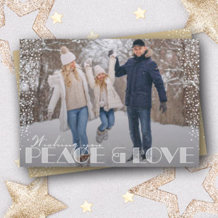 Retro-Friedens- und Liebestypografie Weihnachten