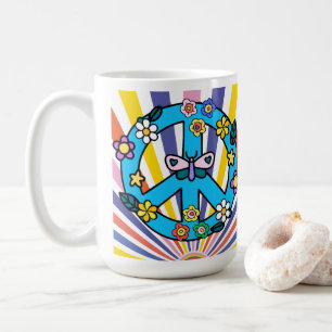 Retro-Friedenszeichen Kaffeetasse