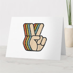 Retro-Friedenszeichen V-Finger Vintage 60er 70er 8 Karte
