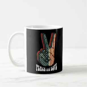 Retro-Friedenszeichen Vintage 60er 70er Hippie-Ges Kaffeetasse