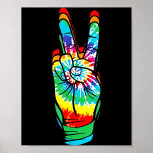 Retro-Friedenszeichen Vintage-Tie-Dye 60er 70er Hi Poster