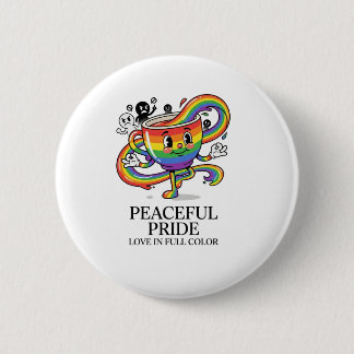 Retro friedliche Pride-Regenbogen-Kaffeetasse T-Sh Button