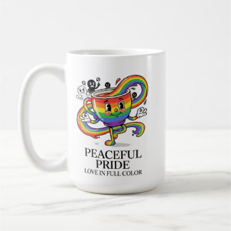 Retro-friedliches-Stolz-Regenbogen-Kaffeetassen-T- Kaffeetasse