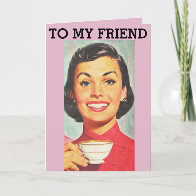 RETRO FRIENDSHIP VALENTINE'S DAY KAFFEE CARDS KARTE (Vorderseite)