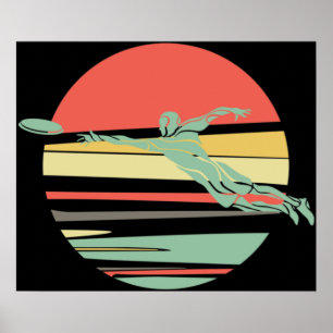 Retro Frisbee für den Ultimate Frisbee Player Poster