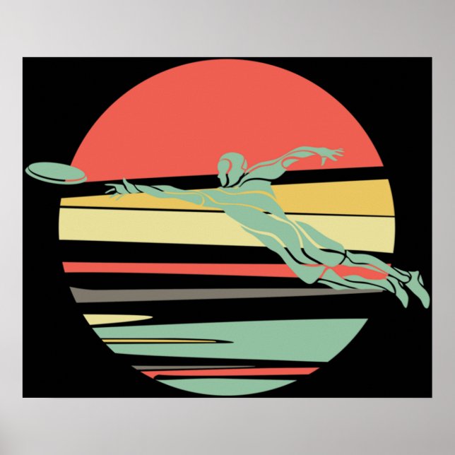 Retro Frisbee für den Ultimate Frisbee Player Poster (Vorne)