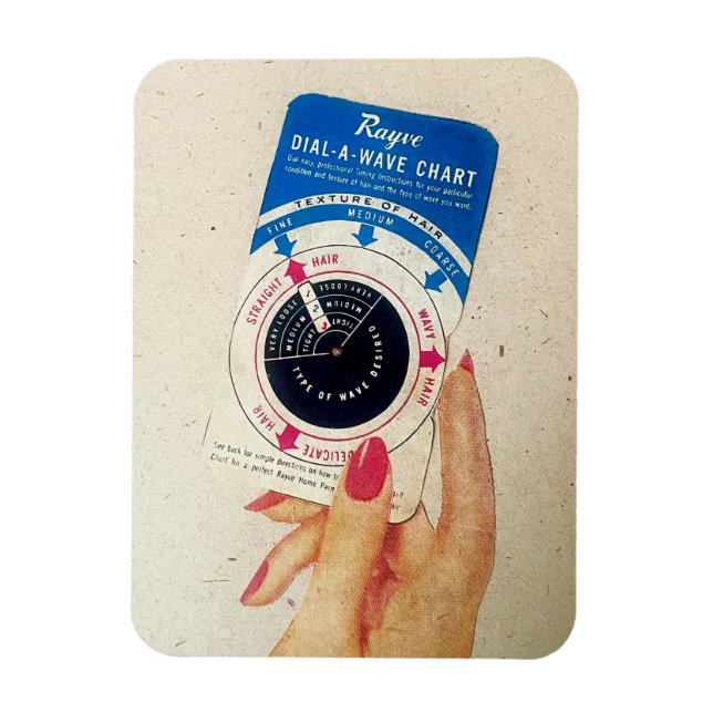 Retro-Friseur-Styling-Gadget-Magazinwerbung Magnet (Vertikal)