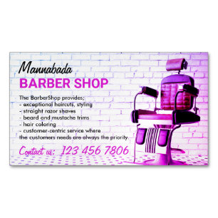 Retro-Friseurstil Lila Einfach Magnetische Visitenkarte