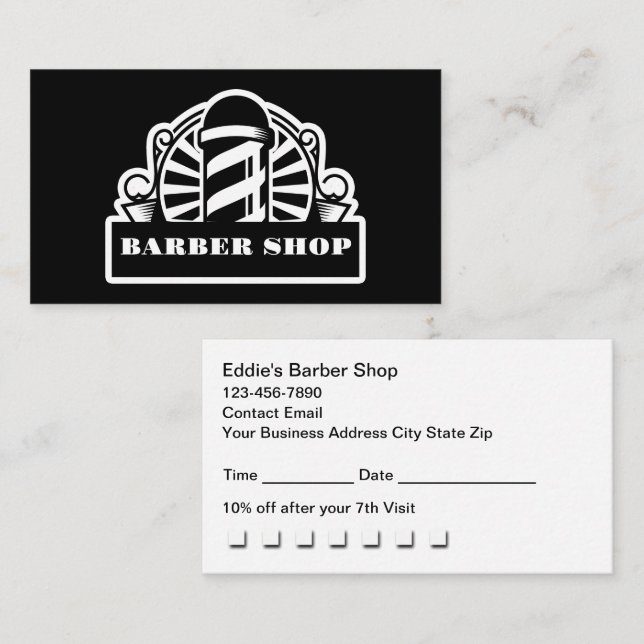 Retro-Friseurstudio-Terminprämien  Visitenkarte (Vorne/Hinten)