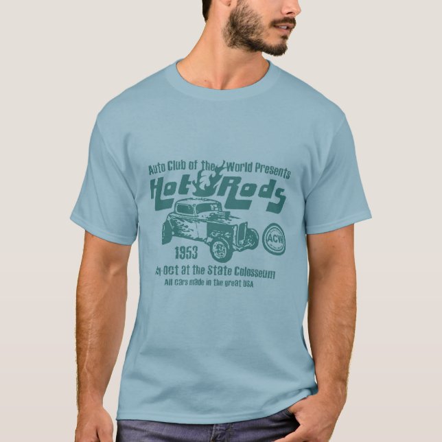 Retro frisiertes Auto T-Shirt (Vorderseite)