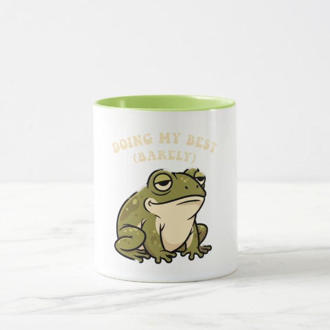 Retro Frog Bare Minimum Color Inside Mug Tasse (Zentrum)