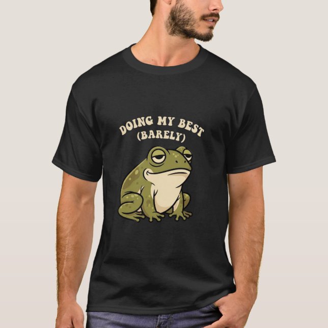 Retro Frog Barely Trying Men’s Graphic T-Shirt (Vorderseite)