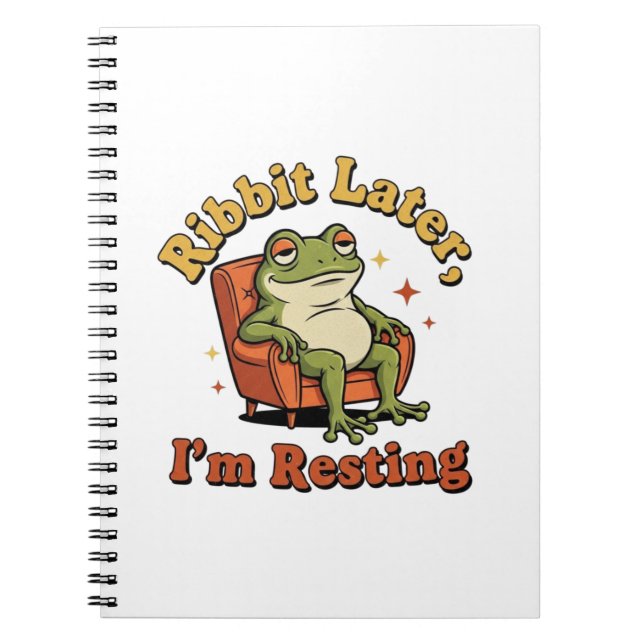 Retro Frog Funny Quote Lined Notebook Notizblock (Vorderseite)