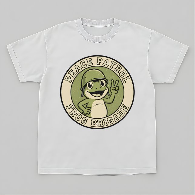 Retro Frog Mascot Tee – Peace Patrol Design (Von Creator hochgeladen)