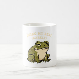 Retro Frog Minimal Effort White Mug Kaffeetasse