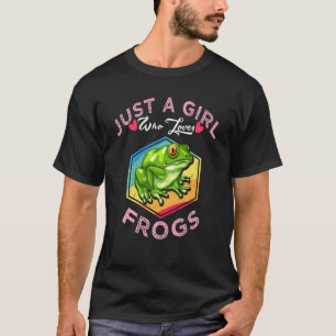 Retro Frog Shirt Nur ein Mädchen, das Frösche Lieb