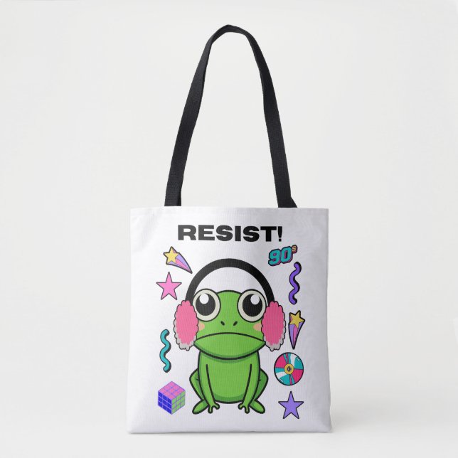 Retro Frog with A 90s Attitude. Resist! Quote (Vorderseite)