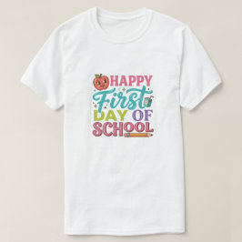 Retro Frohe Erster Schultag Süßer Apfel T-Shirt