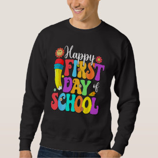 Retro Frohe Erster Schultag Zurück zur Schule Tee