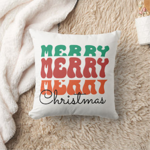 Retro Frohe Frohe Weihnachten  Kissen
