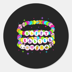 Retro Frohe Ostern Armband Hase Frühling Lustig Os Runder Aufkleber