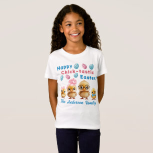 Retro Frohe Ostern Küken Familie T-Shirt