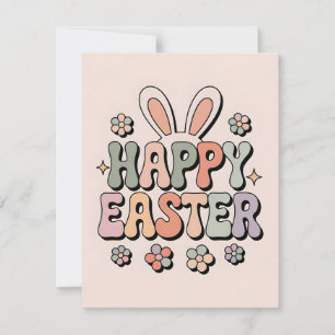 Retro Frohe Ostern Pastell Frühling Feiertagskarte