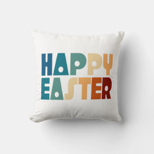 Retro Frohe Ostern Typografie Kissenhülle Kissen