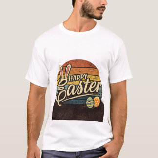 Retro Frohe Ostern Vintage Sonnenuntergang Hase Gr T-Shirt