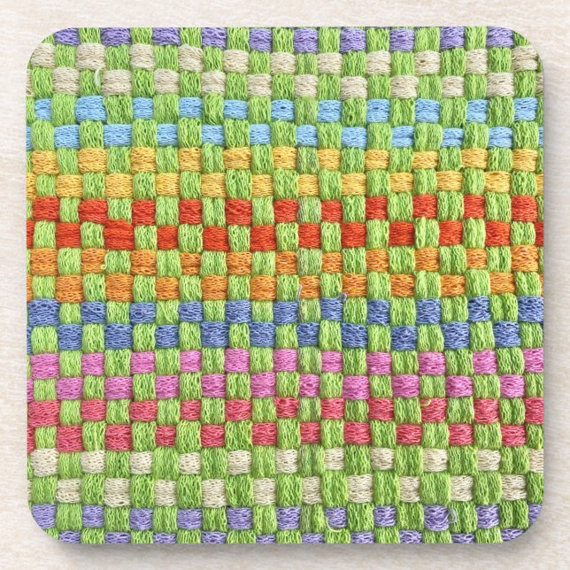 Retro Frohe Potholder Weave Untersetzer (Vorderseite)