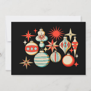 Retro Frohe und helle moderne Weihnachtsdekoration Einladung