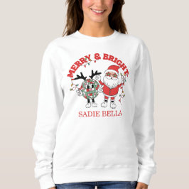 Retro Frohe und helle Weihnachten Sweatshirt