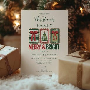 Retro Frohe und strahlende Weihnachten Einladung