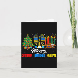 Retro Frohe Weihnachten Chanukka Kwanzaa Frohe Fei Karte