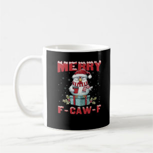 Retro Frohe Weihnachten F-Caw-F Huhn Kaffeetasse