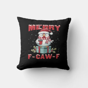 Retro Frohe Weihnachten F-Caw-F Huhn Kissen