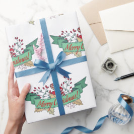 Retro Frohe Weihnachten / Feiertage 2022 Geschenkpapier