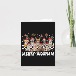 Retro Frohe Weihnachten für Hunde Woofmas Rentier  Karte