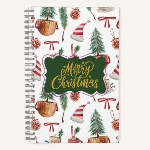 Retro Frohe Weihnachten Journaling Notizbücher