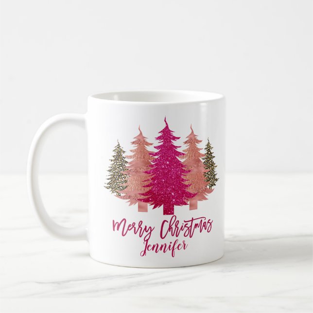 Retro Frohe Weihnachten Personalisiert Kaffeetasse (Links)