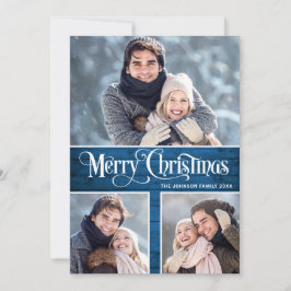 Retro Frohe Weihnachten Rustic 3 FOTO Gruß