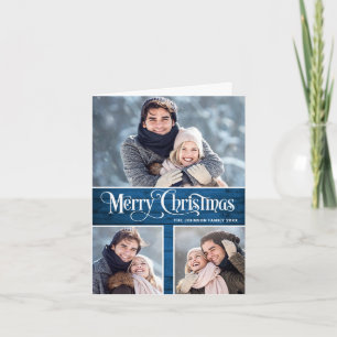 Retro Frohe Weihnachten Rustikal 3 FOTO Grußkarte
